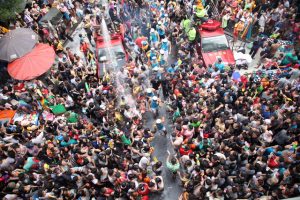 Songkran day water fight