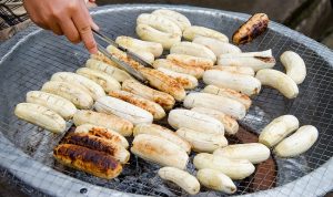 Thai dessert from banana - charcoal-grilled and naturally sweet!
